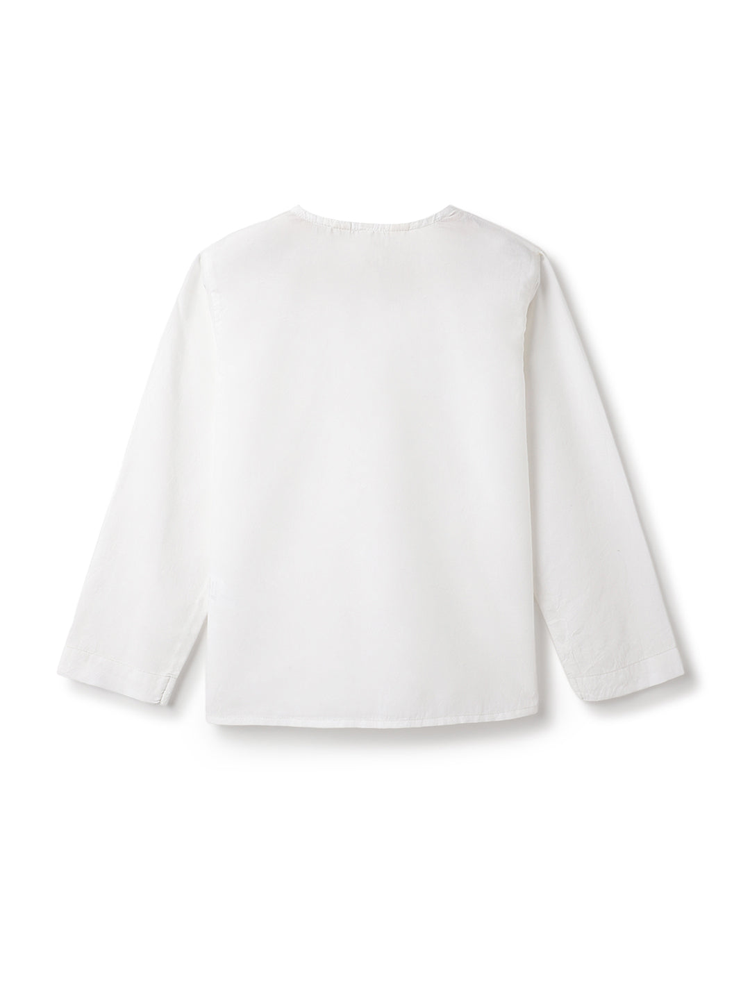 Boys White Cotton Solid Kurta Shirt
