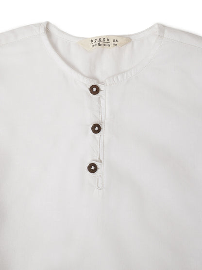 Boys White Cotton Solid Kurta Shirt
