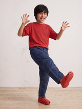 Boys Dark Blue Denim Barrel Fit Jeans