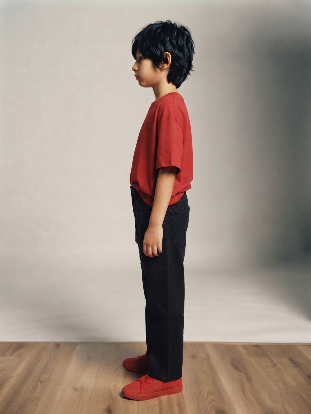 Boys Black Washed Denim Straight Fit Jeans