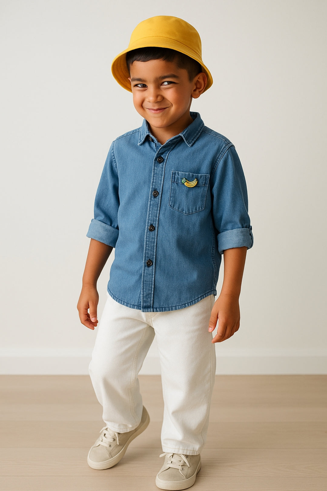 Boys Solid Light Blue Cotton Regular Fit Full Sleeve Shirt
