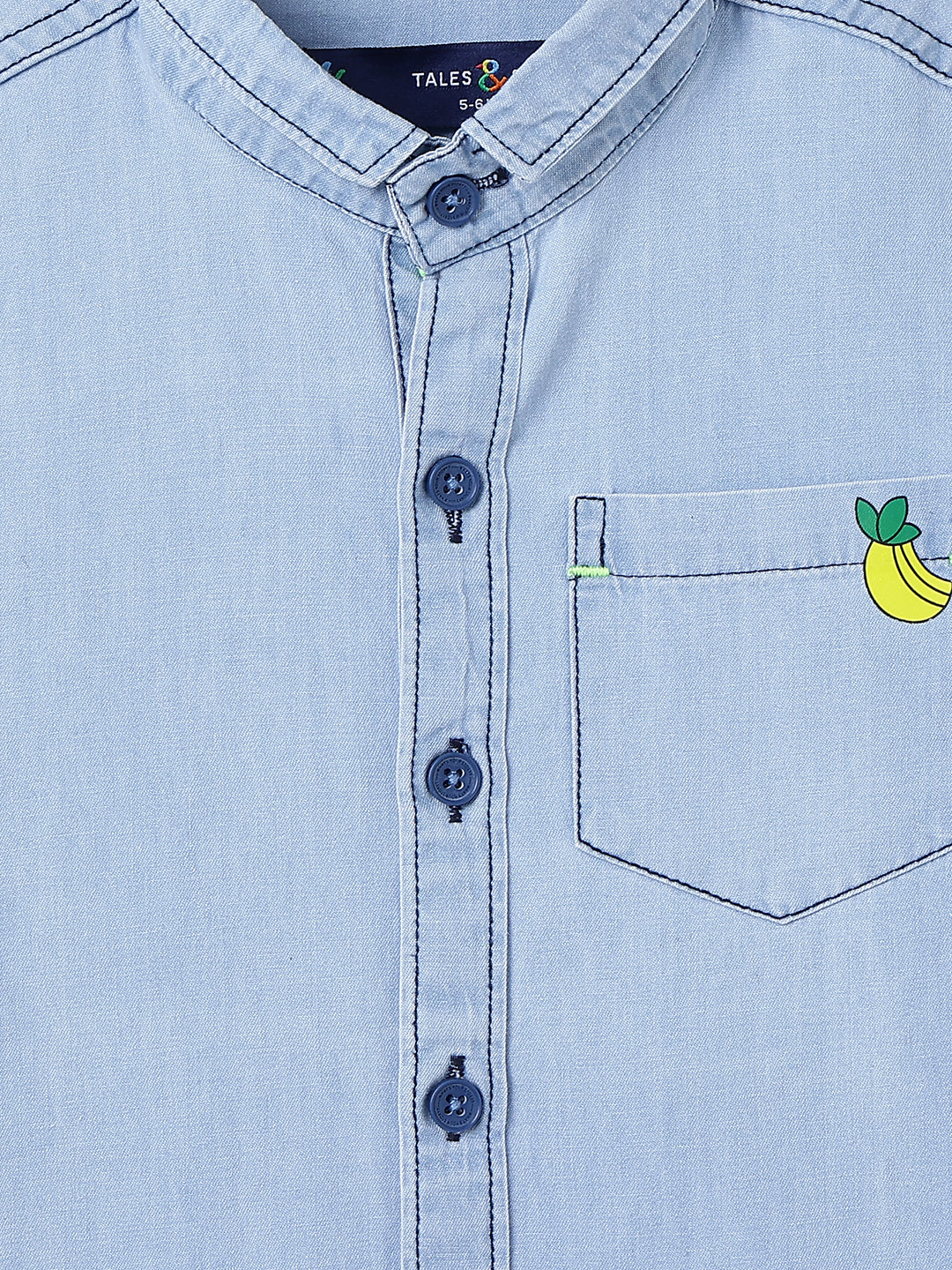 Boys Solid Light Blue Cotton Regular Fit Full Sleeve Shirt
