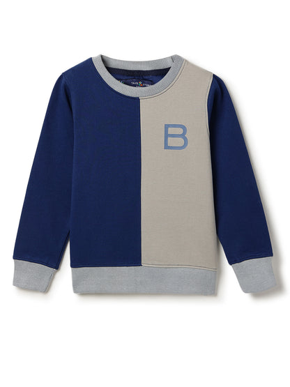 Boys Navy Blue Cotton Sweatshirt