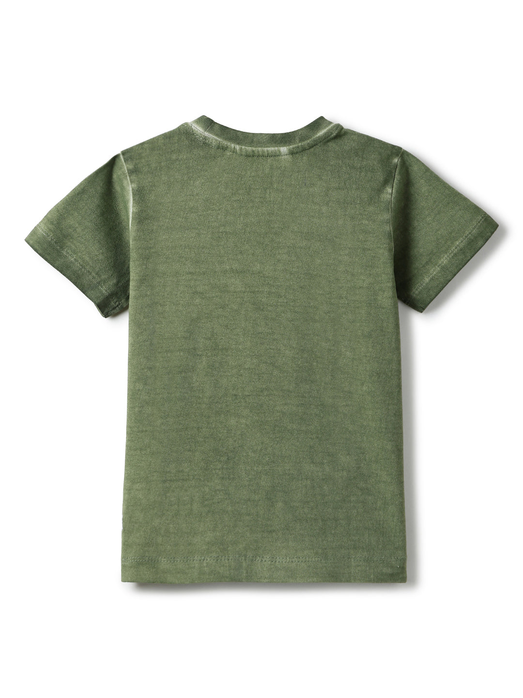 Boys Green 100% Cotton Printed T-shirt