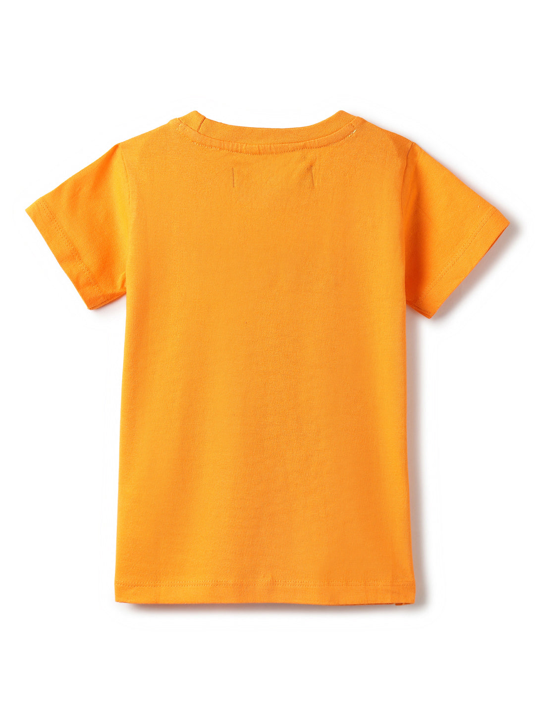 Boys Orange 100% Cotton Printed T-shirt
