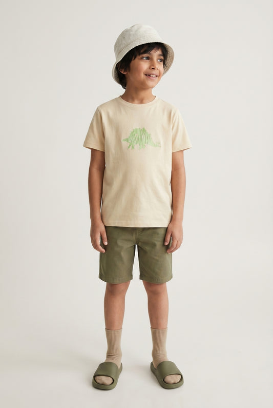 Boys Vanila Embroidery Cotton T-shirt