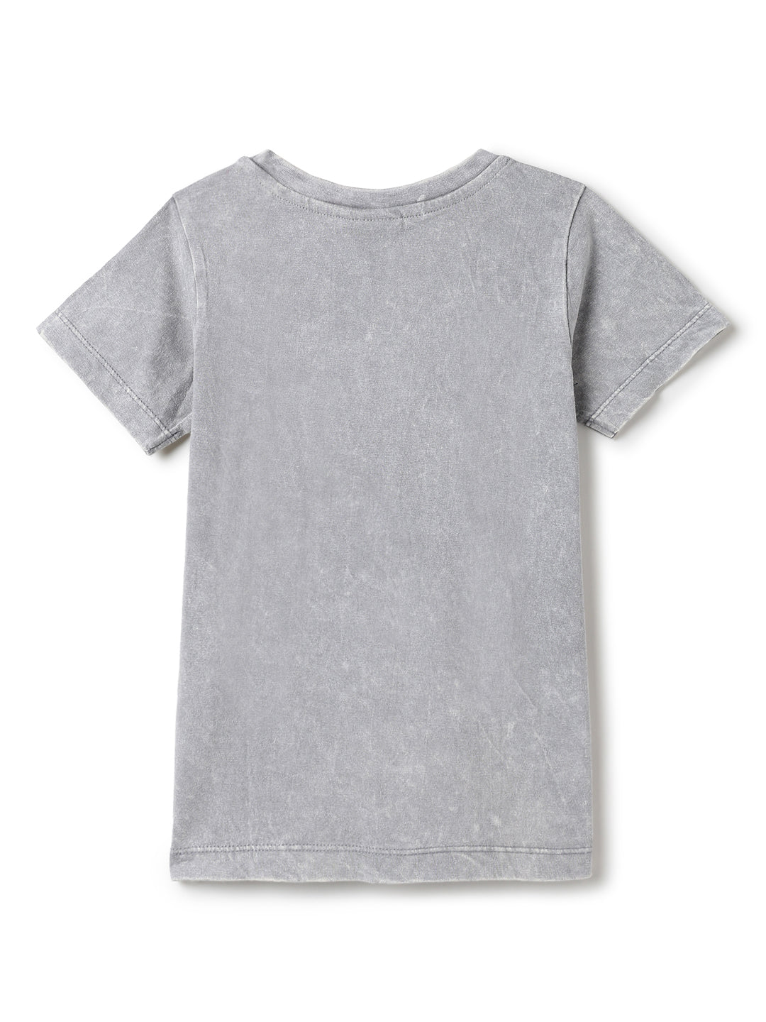 Boys Light Grey Embroidery Cotton T-shirt
