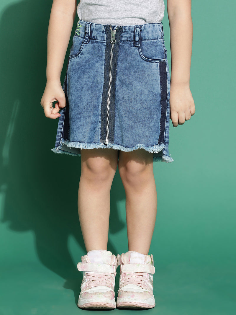 Girls Dark Blue Denim Skirt