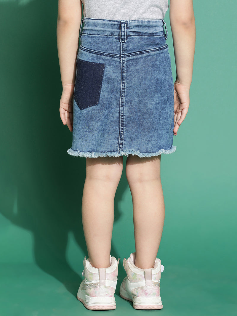 Girls Dark Blue Denim Skirt