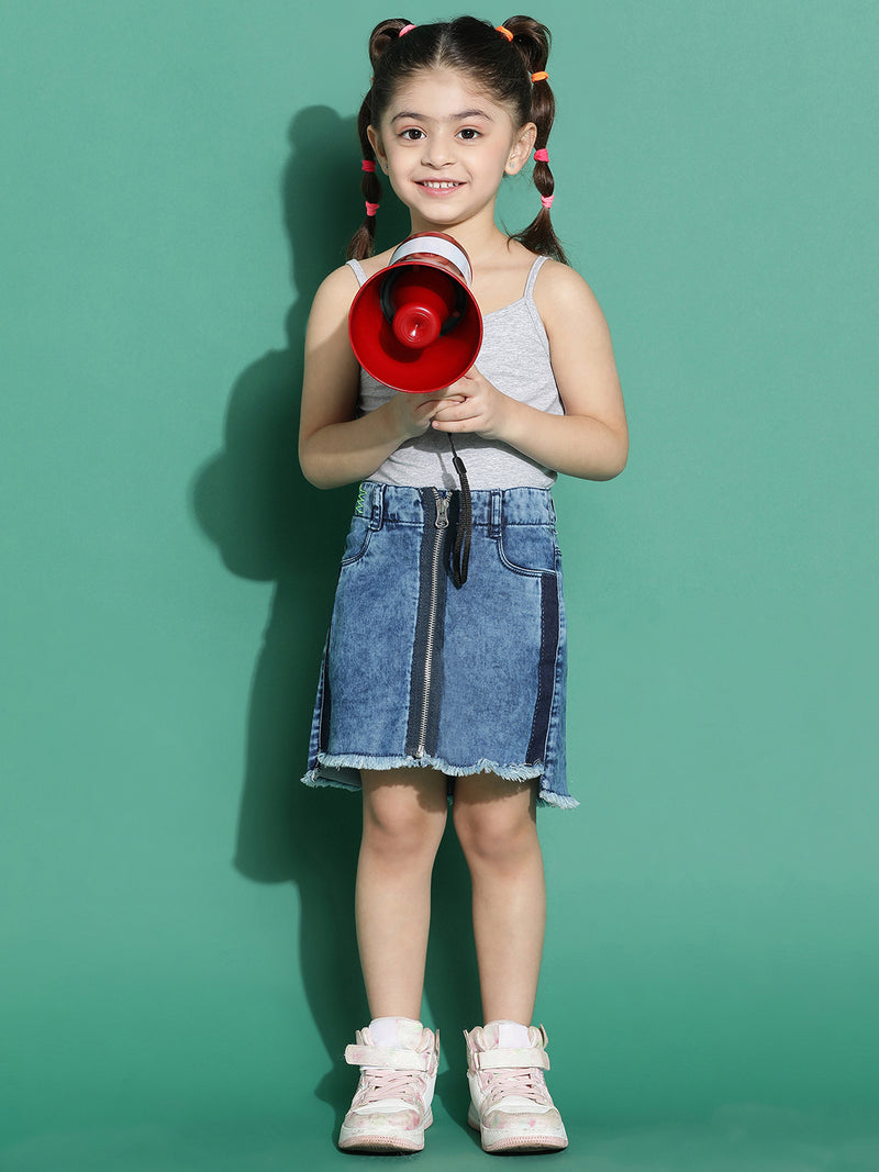 Girls Dark Blue Denim Skirt