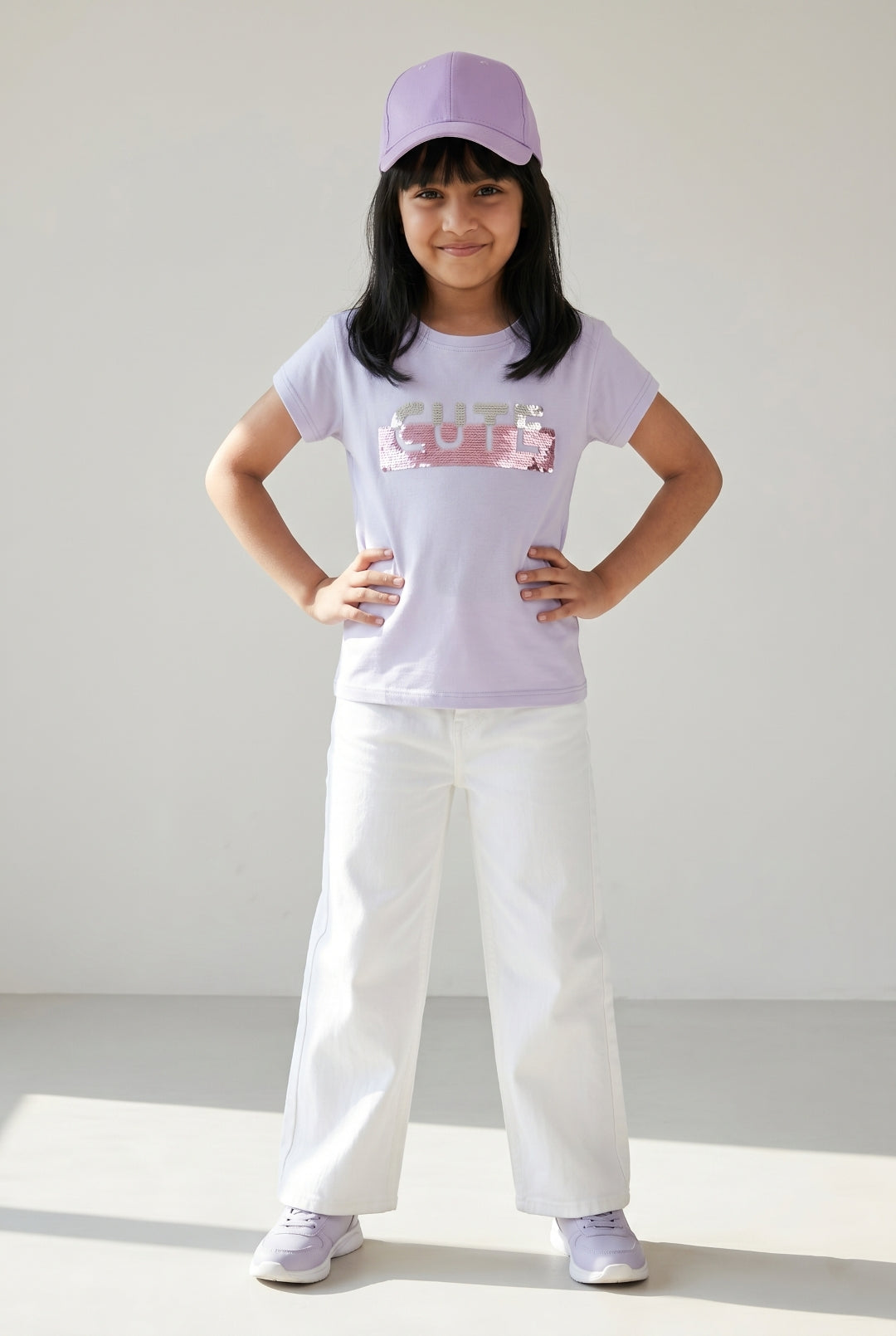 Girls Printed Dark Pink Cotton Regular Fit T-Shirts