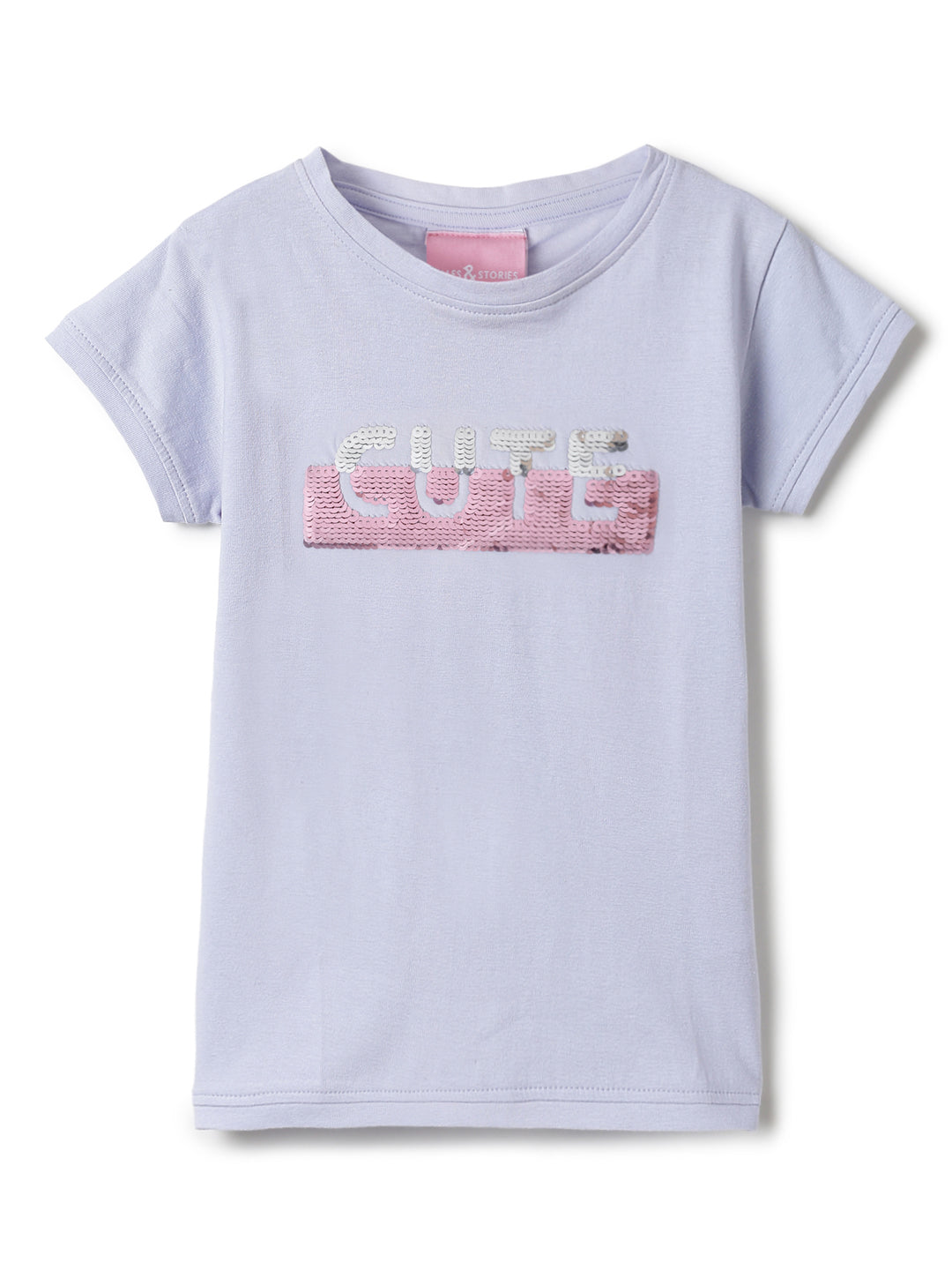 Girls Printed Dark Pink Cotton Regular Fit T-Shirts