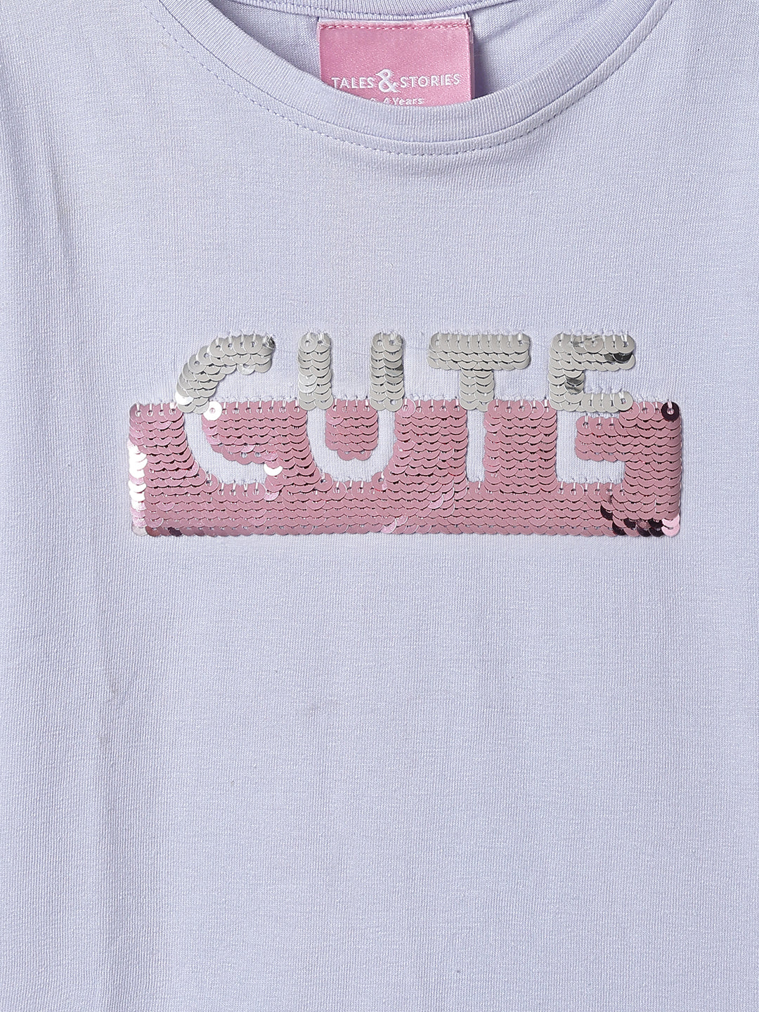 Girls Printed Dark Pink Cotton Regular Fit T-Shirts