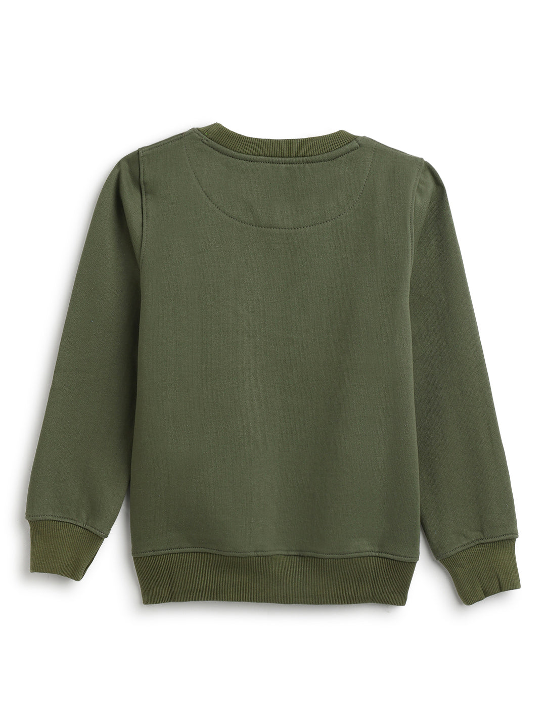 Boys Olive Green Striped Sweatshirt