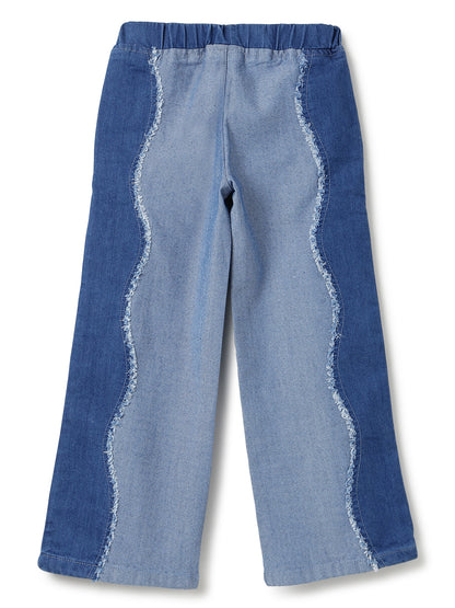 Girls Light Blue Wide Leg Denim Jeans