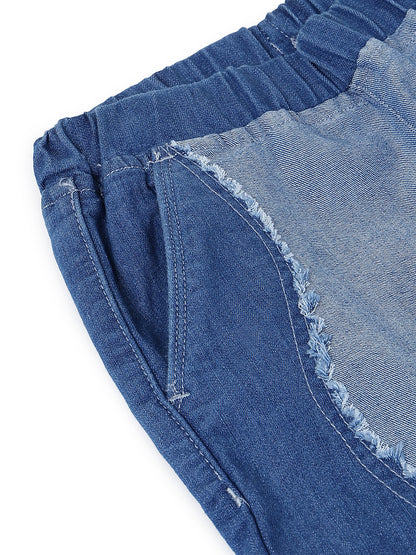 Girls Light Blue Wide Leg Denim Jeans