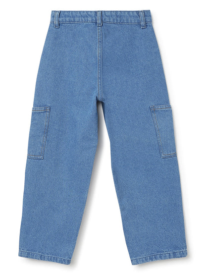 Boys Light Blue Barrel Fit Denim Jeans