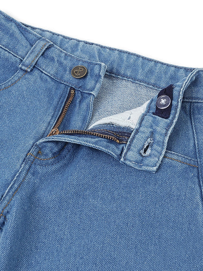 Boys Light Blue Barrel Fit Denim Jeans