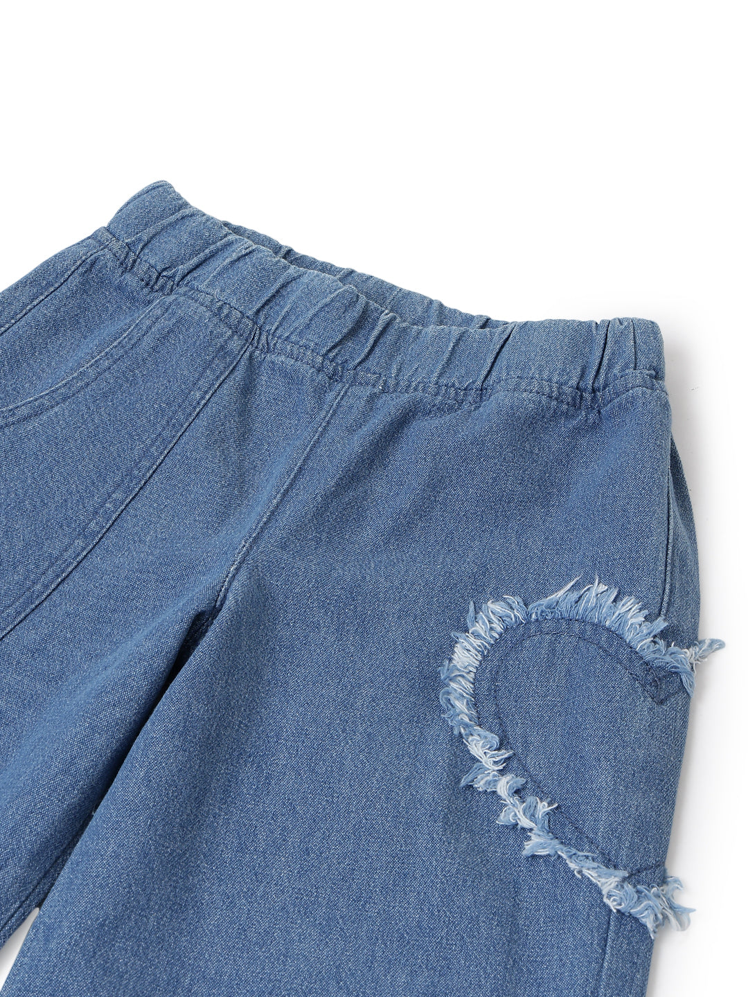 Girls Light Blue Wide Leg Denim Jeans