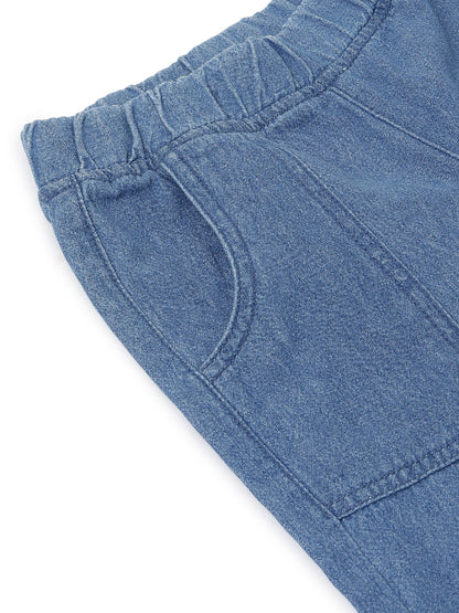 Girls Light Blue Wide Leg Denim Jeans