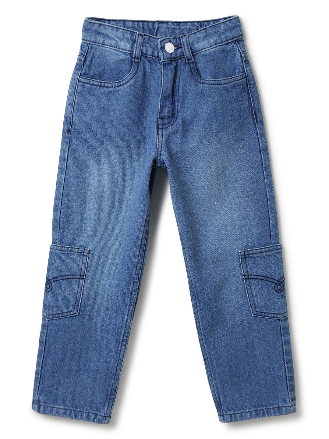 Boys Dark Blue Denim Straight Fit Jeans