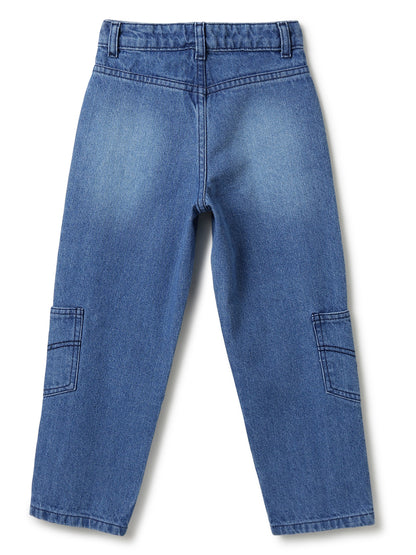 Boys Dark Blue Denim Straight Fit Jeans