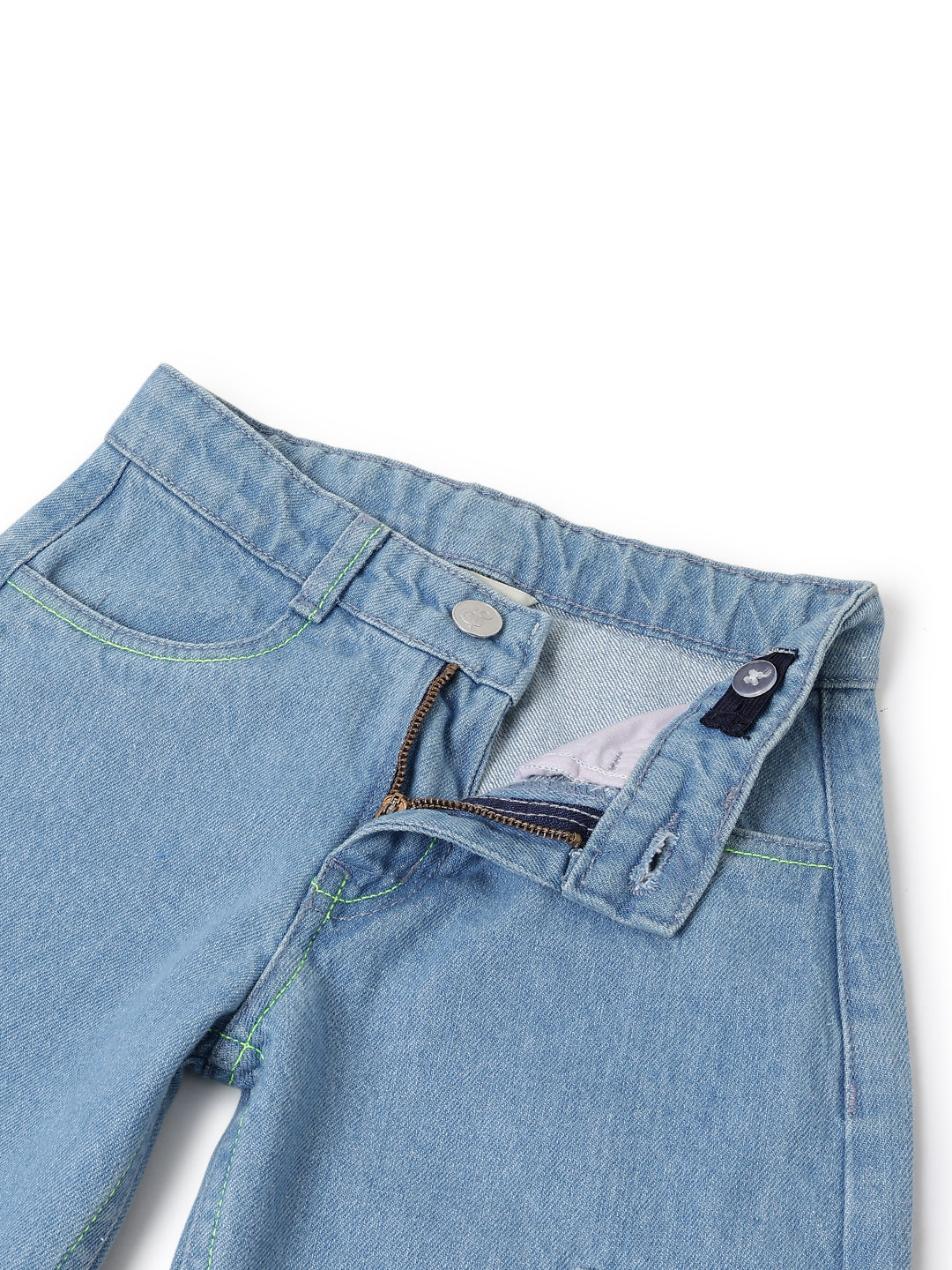 Girls Denim Light Blue Barrel Fit Jeans