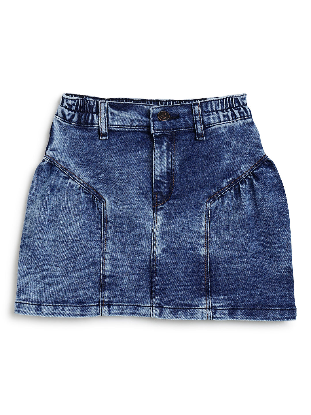 Girls Blue Stretchable Denim Skirt