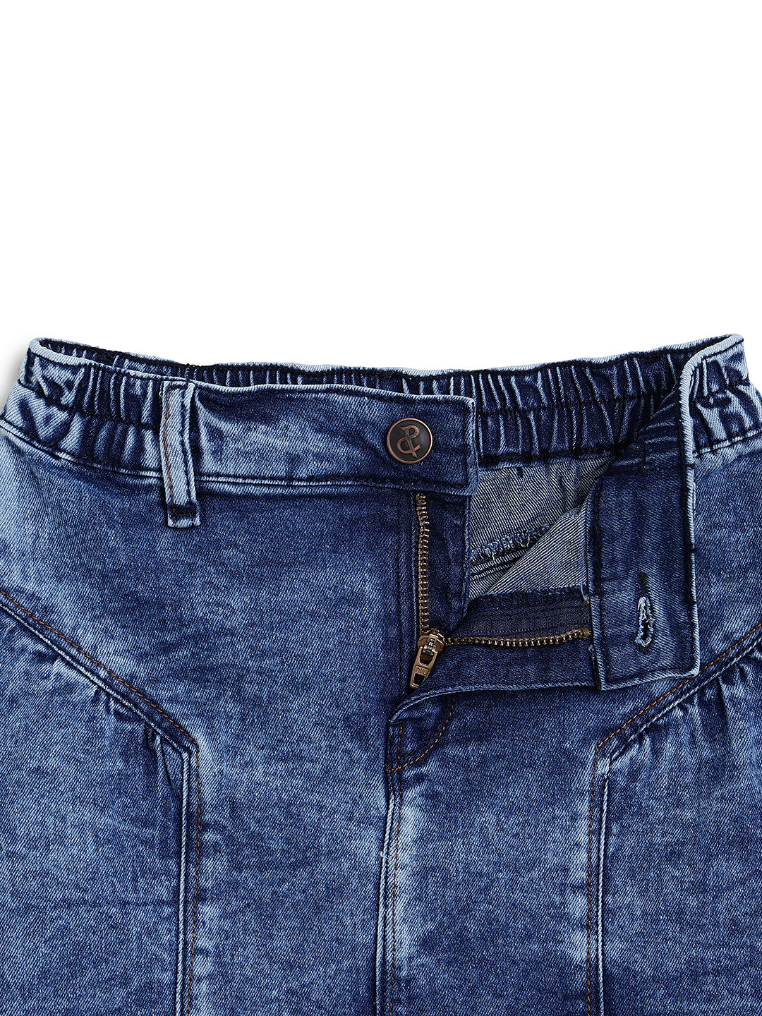 Girls Blue Stretchable Denim Skirt