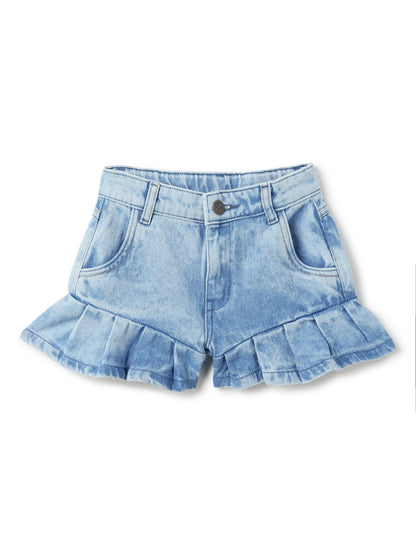 Girls Light Blue Denim Shorts