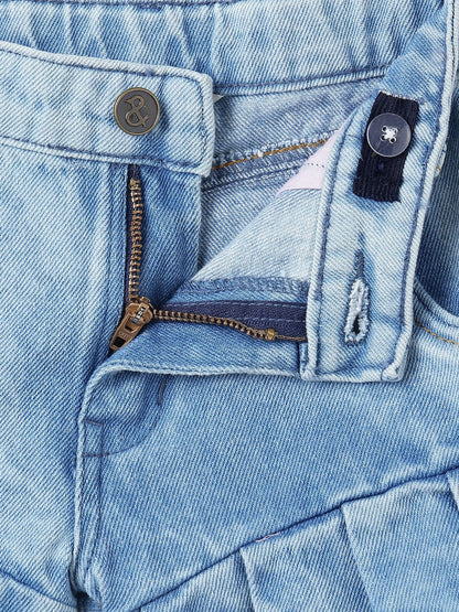 Girls Light Blue Denim Shorts