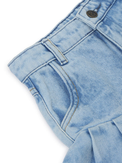 Girls Light Blue Denim Shorts