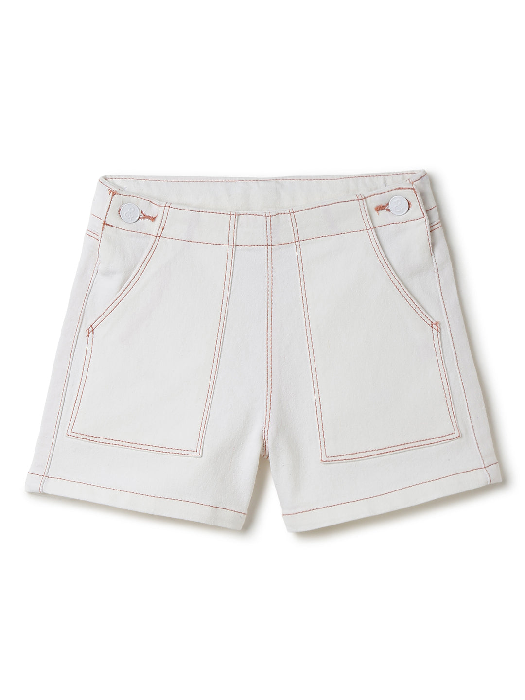 Girls Lycra White Stretchable Shorts