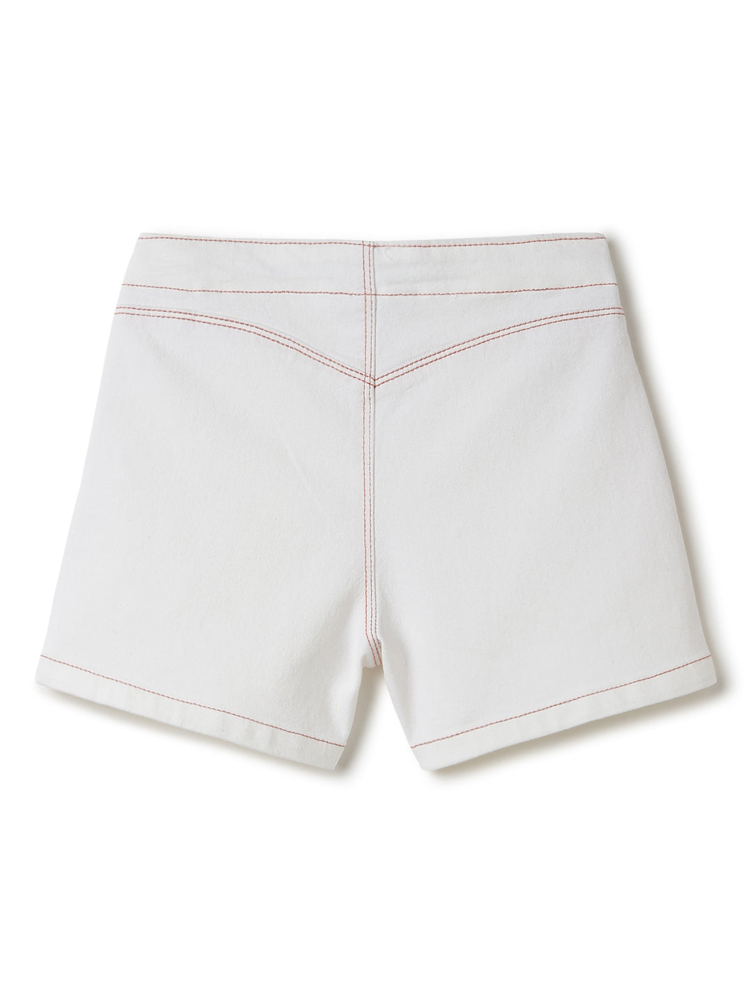 Girls Lycra White Stretchable Shorts