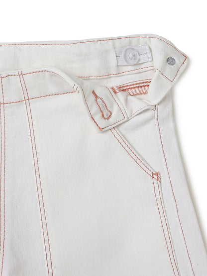 Girls Lycra White Stretchable Shorts