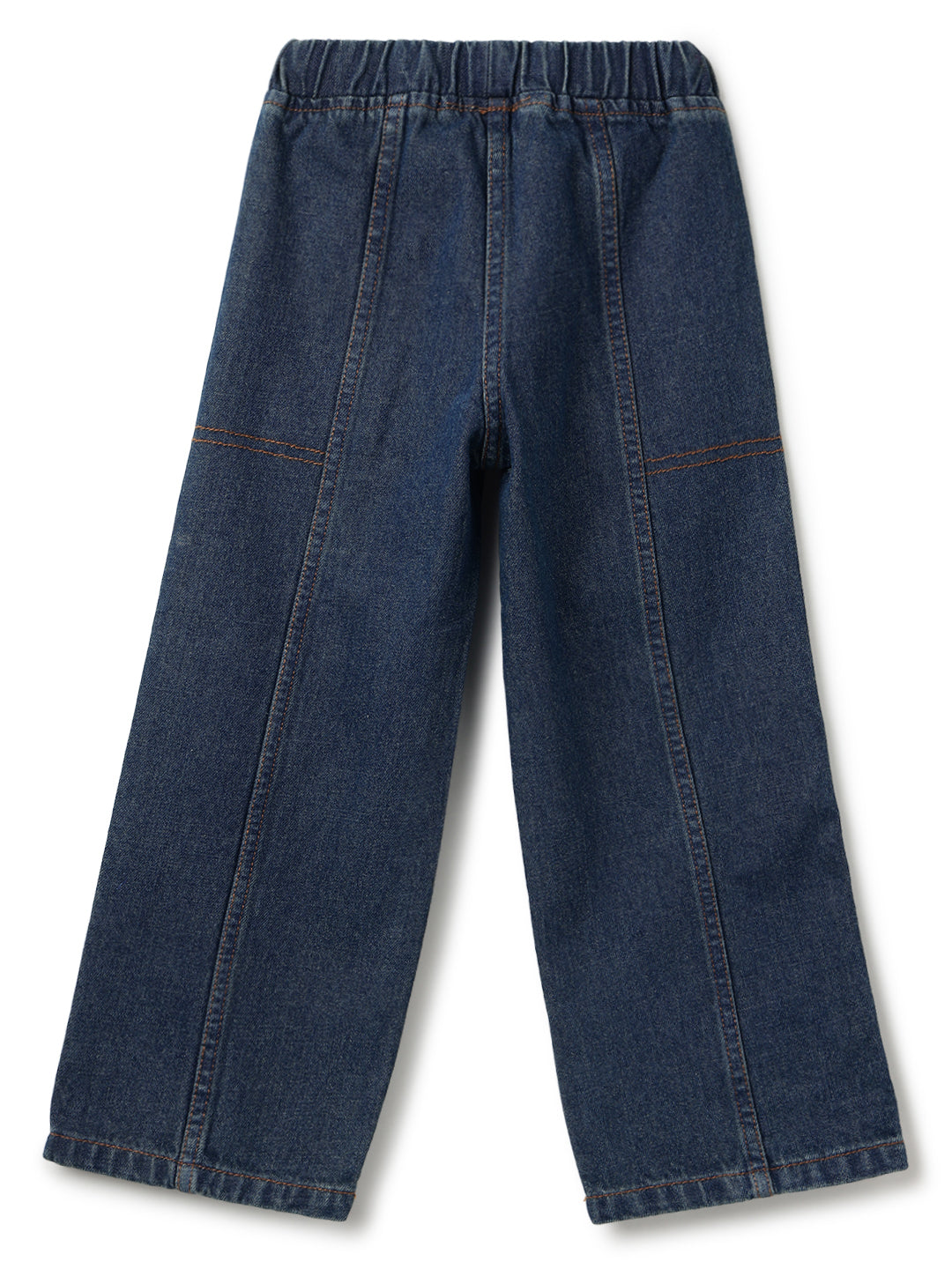Boys & Girls Dark Blue Denim Baggy Fit Joggers