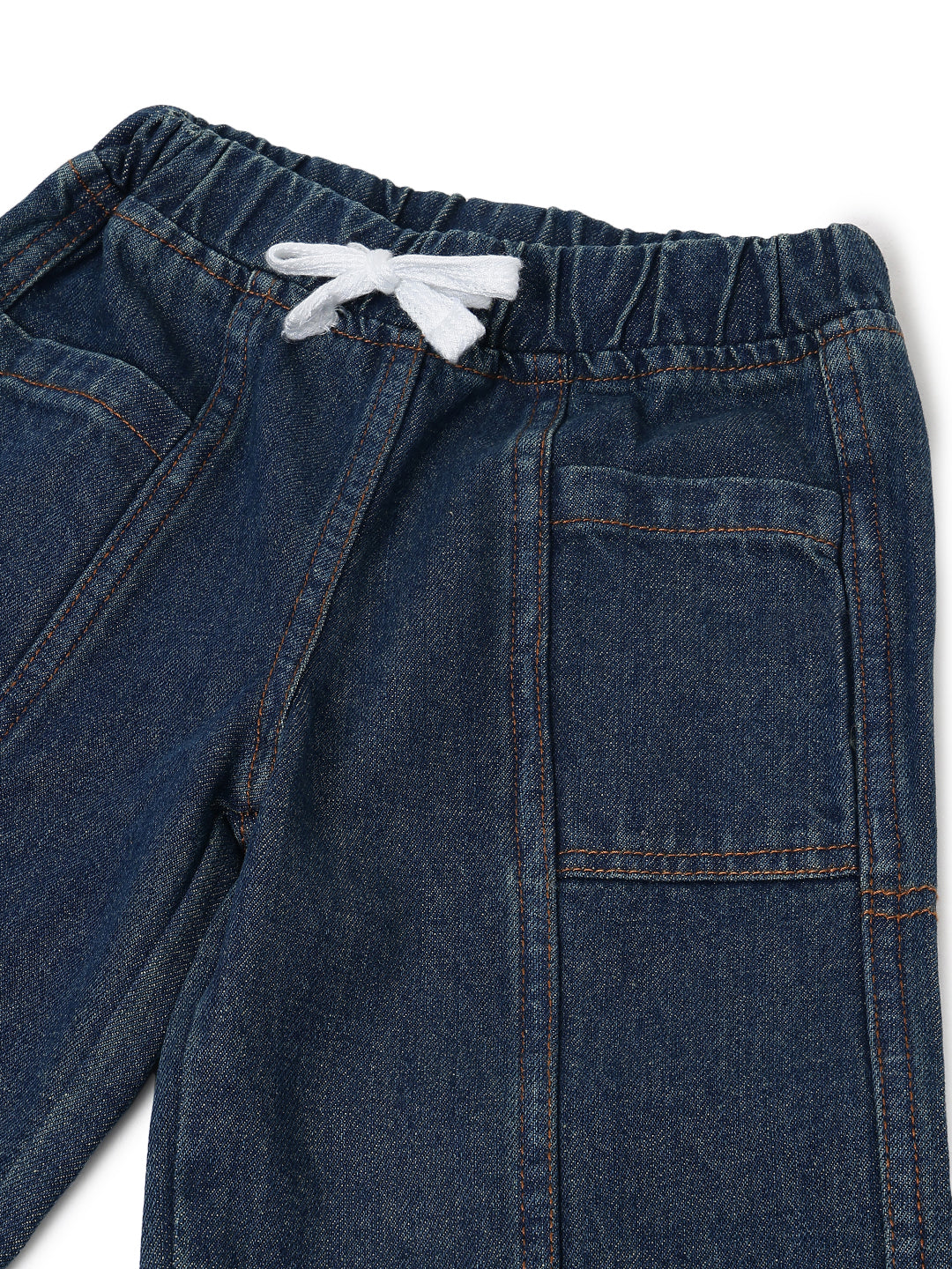 Boys & Girls Dark Blue Denim Baggy Fit Joggers