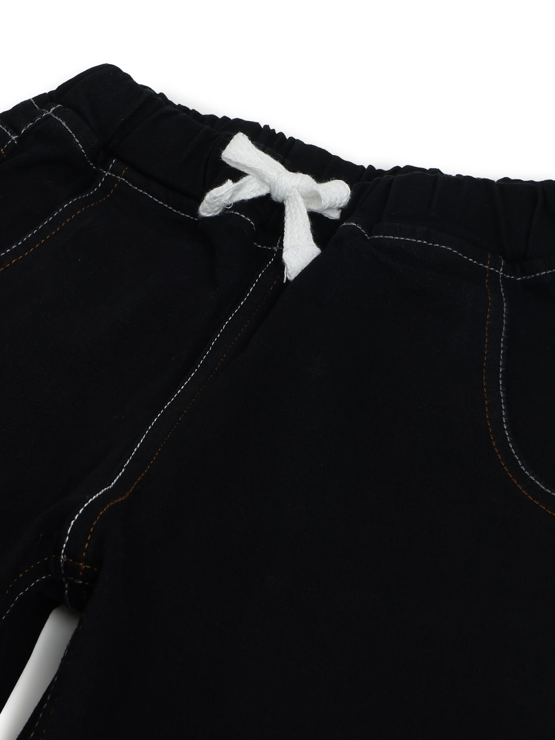 Boys & Girls Black Denim Baggy Fit Joggers