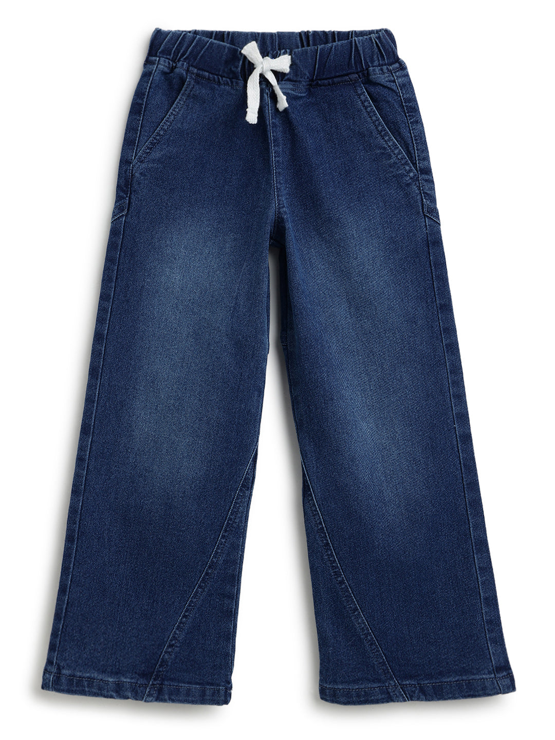 Girls Blue Wide Leg Stretchable Denim Jeans