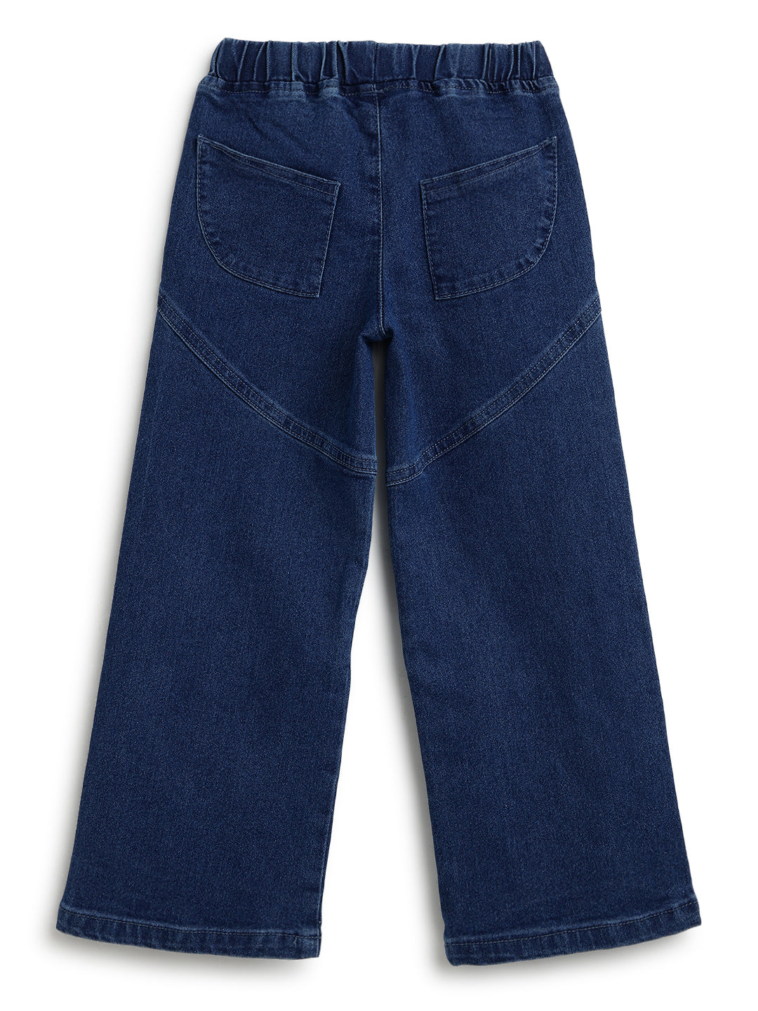 Girls Blue Wide Leg Stretchable Denim Jeans