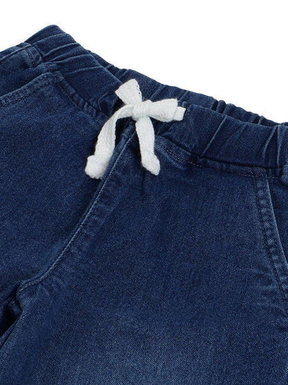 Girls Blue Wide Leg Stretchable Denim Jeans