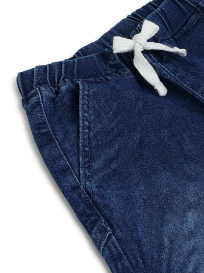 Girls Blue Wide Leg Stretchable Denim Jeans