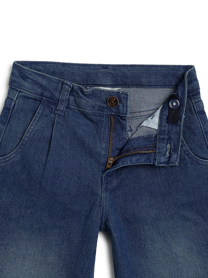 Boys Blue Stretchable Barrel Fit Denim Jeans