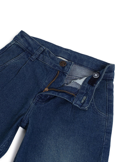 Boys Blue Stretchable Barrel Fit Denim Jeans