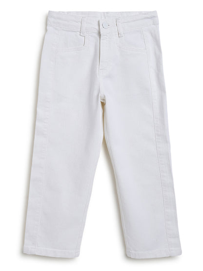 Boys White Baggy Fit Stretchable Denim Jeans