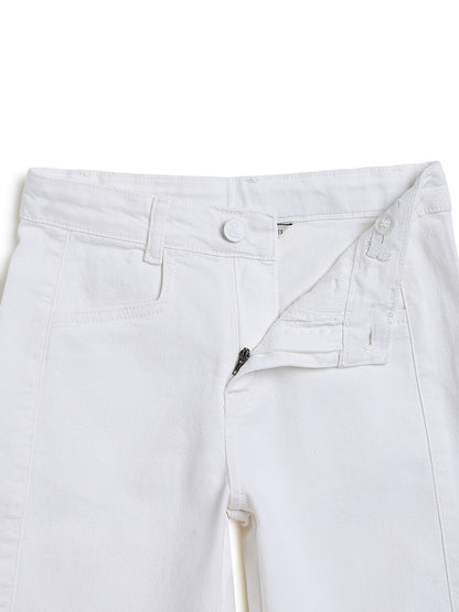 Boys White Baggy Fit Stretchable Denim Jeans