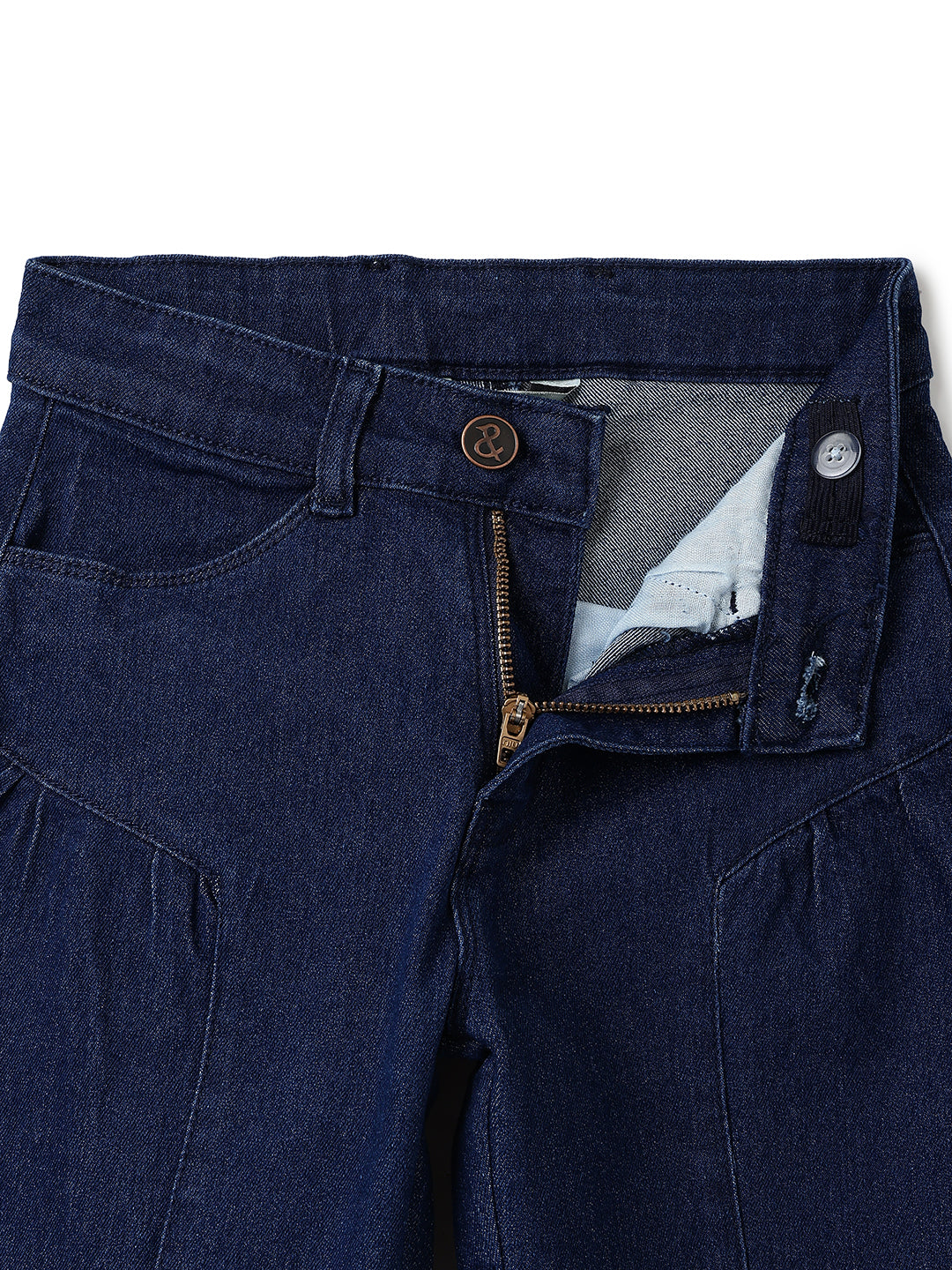 Girls Dark Blue Balloon Fit Stretchable Denim Jeans