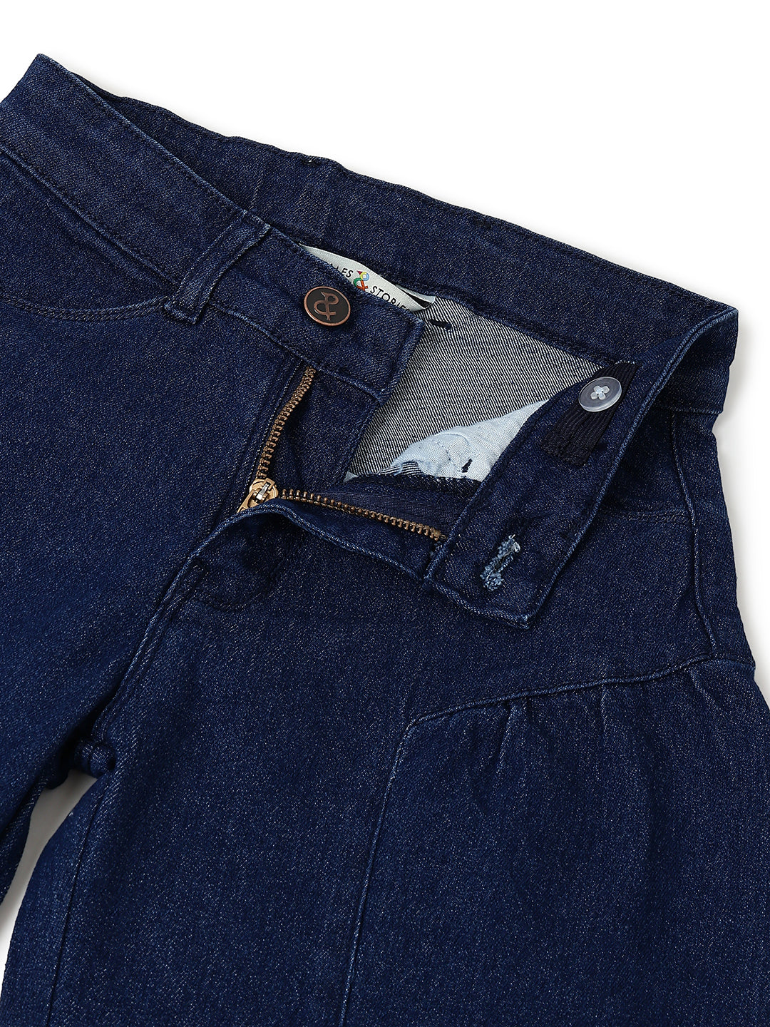 Girls Dark Blue Balloon Fit Stretchable Denim Jeans