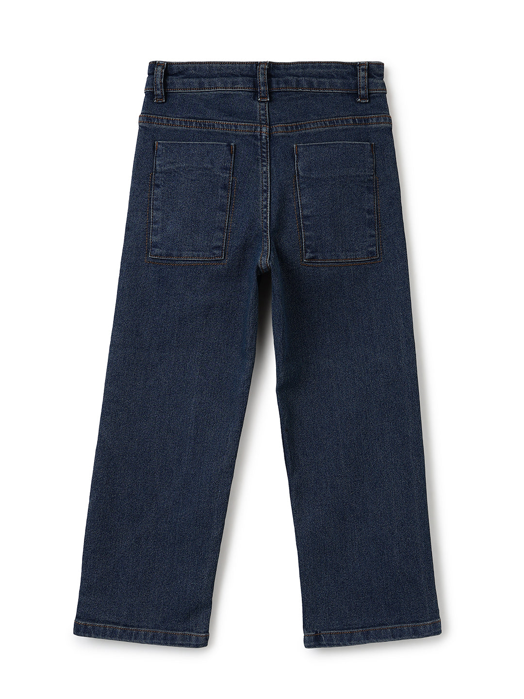 Boys Blue Wide Straight Fit Stretch Denim Jeans