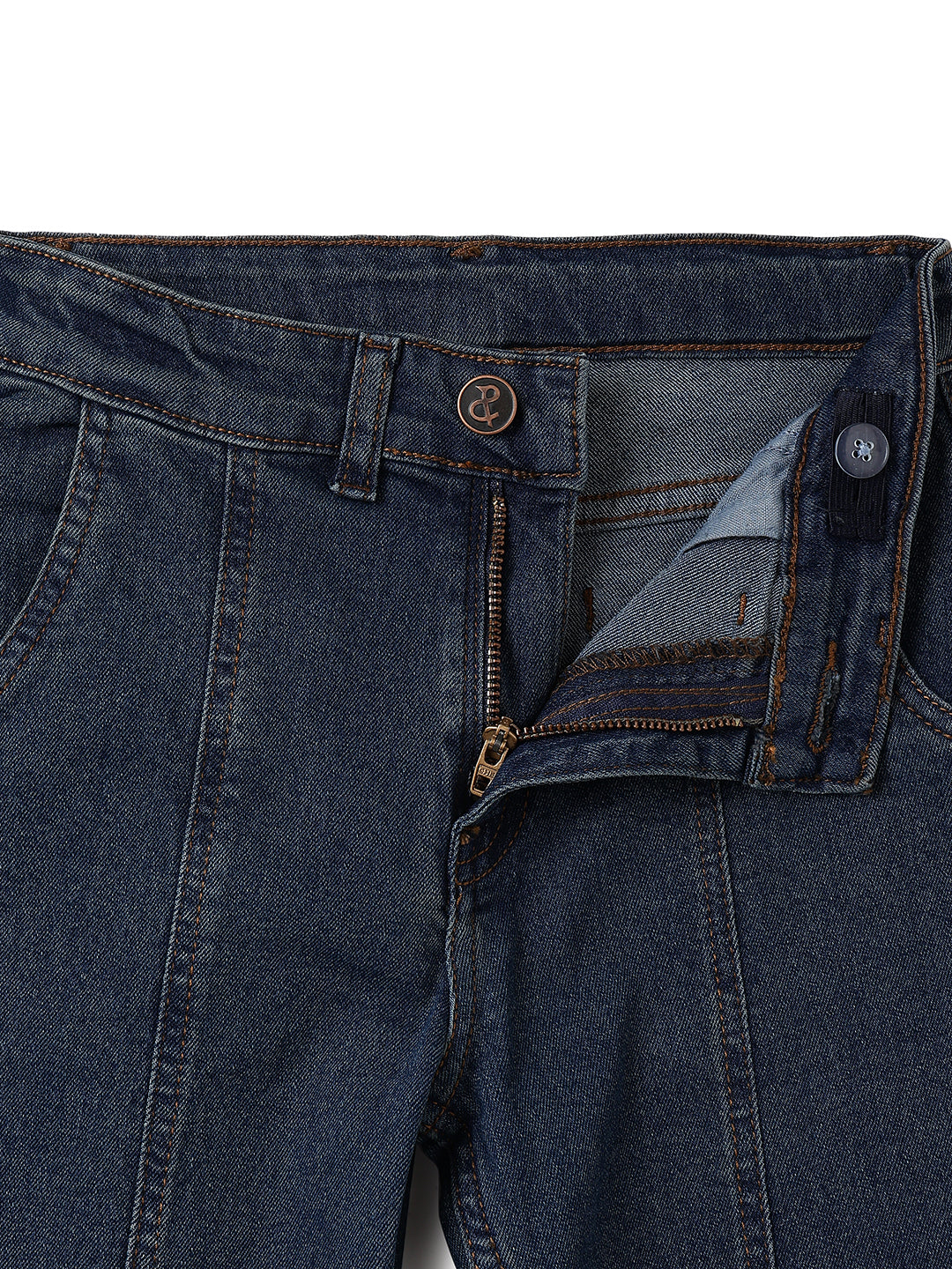 Boys Blue Wide Straight Fit Stretch Denim Jeans